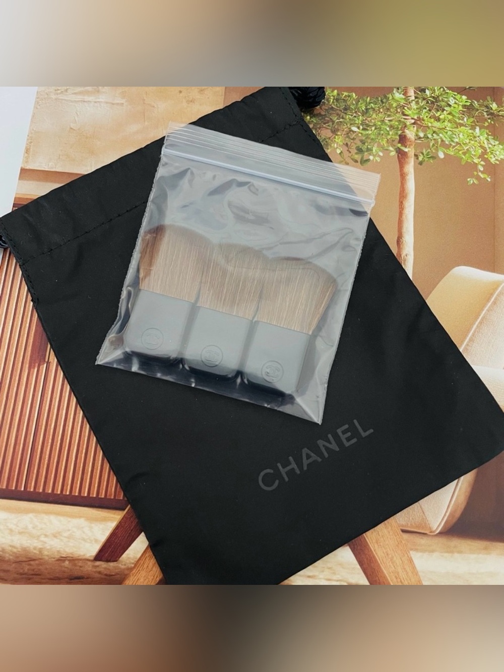 Chanel 3 Mini Brush Bundle +Pouch